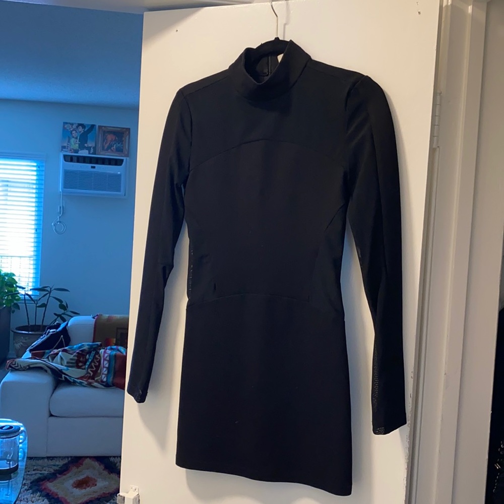 Pierre Balmain black mini dress with Mesh